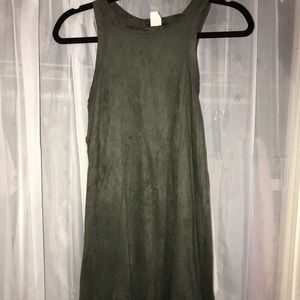 Sleeveless olive green mini dress